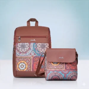 Multicolor Mandala Print Amalia Daypack & Flap Sling Bag Combo